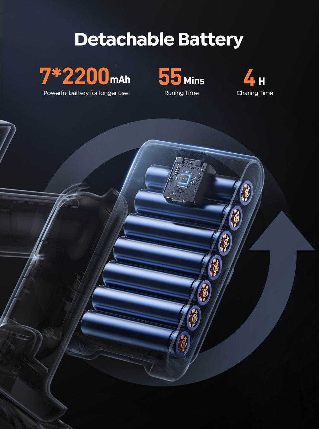 【Flash Sale】Buture JR700 Blue Cordless Vacuum