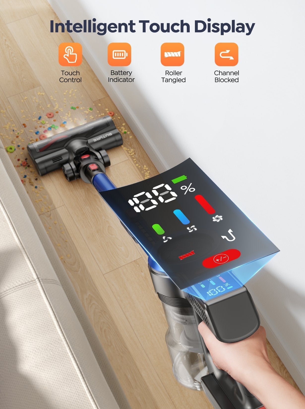 【Flash Sale】Buture JR700 Blue Cordless Vacuum