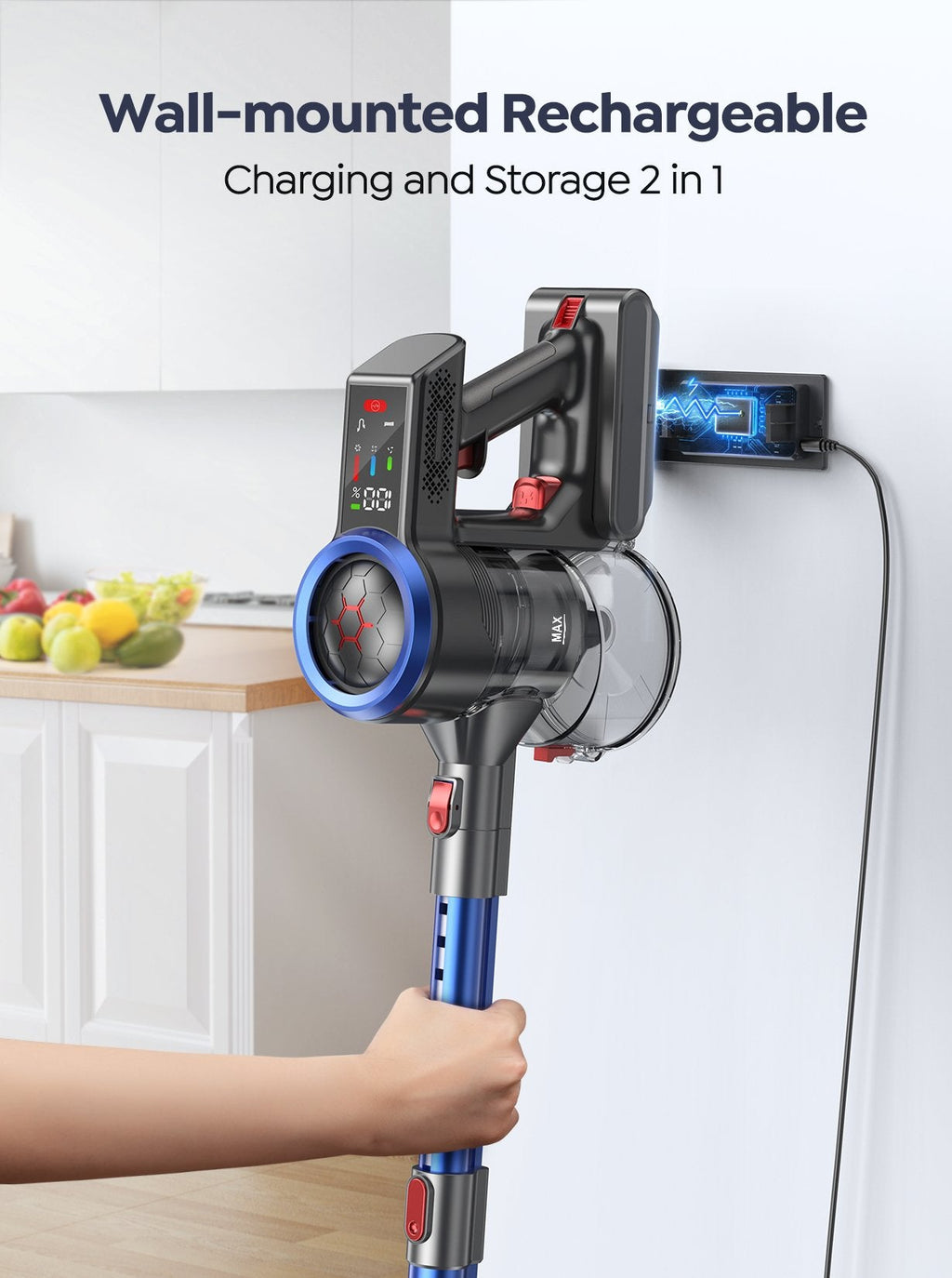 【Flash Sale】Buture JR700 Blue Cordless Vacuum